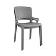 COSCO Outdoor/Indoor Stacking Resin Chair with Square Back in Gray (2-Pack)