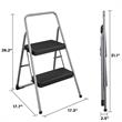 COSCO 2-Step Household Folding Step Stool ANSI Type 3 in Platinum