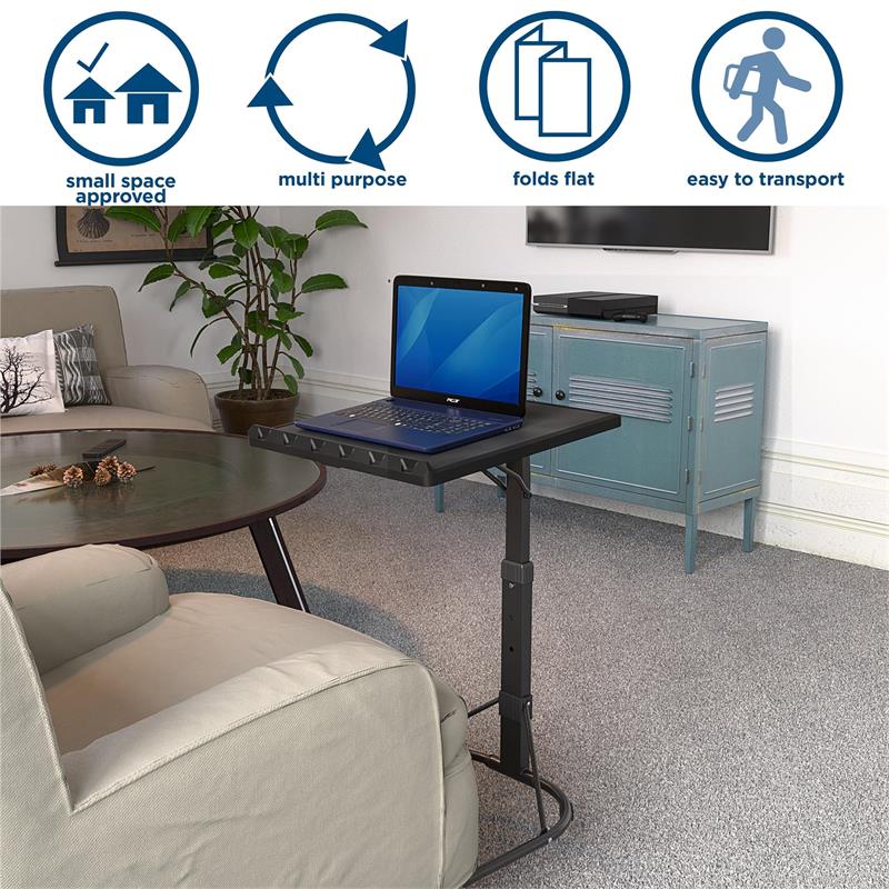 COSCO Multi-Functional Adjustable Height Folding Activity Table in Black