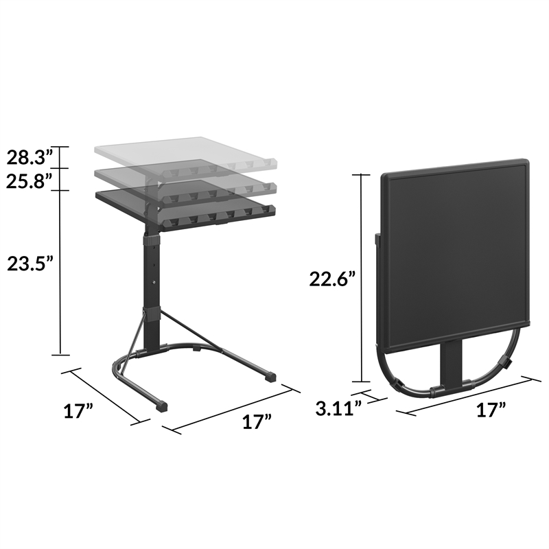 COSCO Multi-Functional Adjustable Height Folding Activity Table in Black