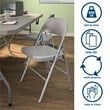 Bridgeport XL All-Steel Commercial Folding Chair 300lb Capacity in Gray (4-Pack)