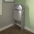Bridgeport XL All-Steel Commercial Folding Chair 300lb Capacity in Gray (4-Pack)