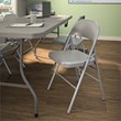 Bridgeport XL All-Steel Commercial Folding Chair 300lb Capacity in Gray (4-Pack)