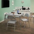 Bridgeport XL All-Steel Commercial Folding Chair 300lb Capacity in Gray (4-Pack)