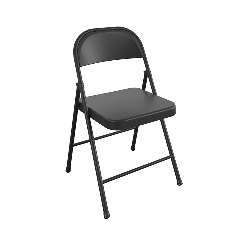 COSCO SmartFold All-Steel Folding Chair in Black (4-Pack)