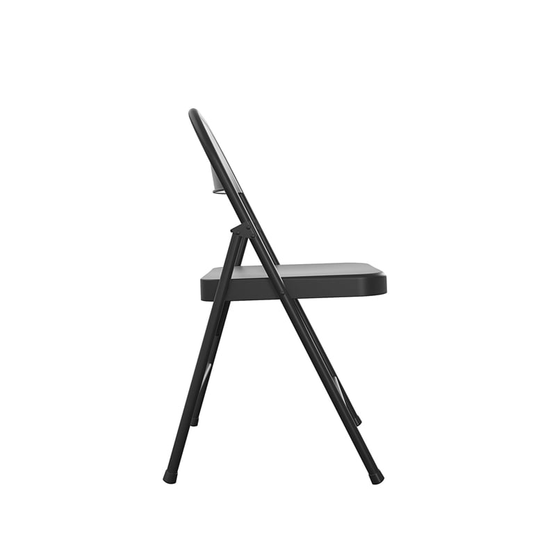 COSCO SmartFold All-Steel Folding Chair in Black (4-Pack)