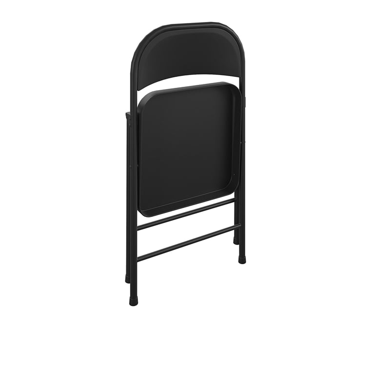 COSCO SmartFold All-Steel Folding Chair in Black (4-Pack)