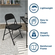 COSCO SmartFold All-Steel Folding Chair in Black (4-Pack)