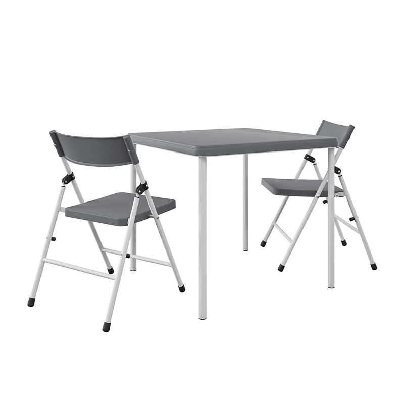 COSCO Kid's Activity Set with Folding Chairs in Gray & White (3-Piece Set)