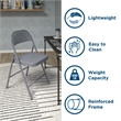 COSCO SmartFold All-Steel Folding Chair in Grey (4-Pack)