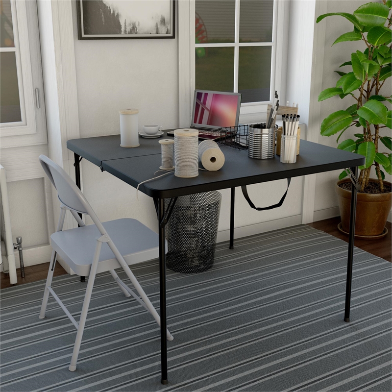 COSCO SmartFold All-Steel Folding Chair in Grey (4-Pack)