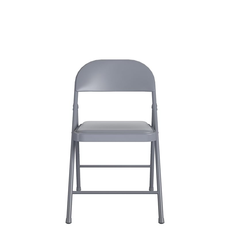 COSCO SmartFold Vinyl Folding Chair in Grey (4-Pack)