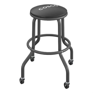 COSCO All Steel Vinyl Work Seat with Rolling Casters- 300lb weight capacity