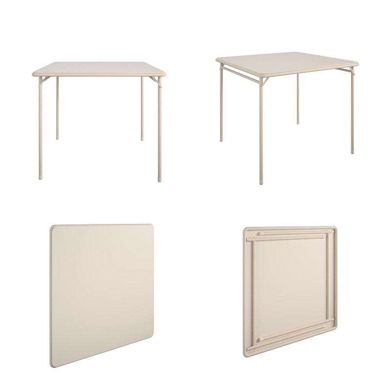 Cosco Square Vinyl Folding Table in Antique Linen