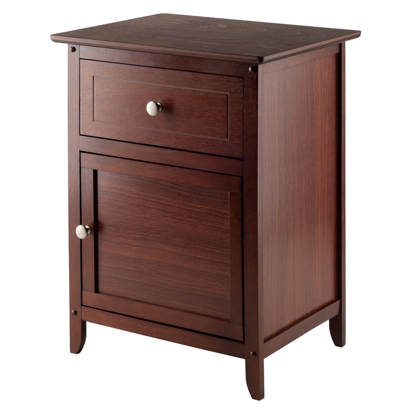 Set of 2 Nightstand in Antique Walnut