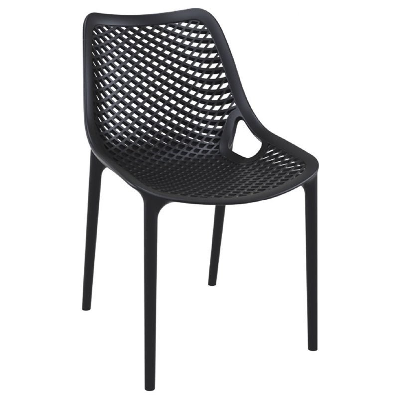 3 Piece Patio Bistro Set with Bistro Table and Set of 2 Chair in Black