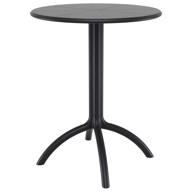 3 Piece Patio Bistro Set with Bistro Table and Set of 2 Chair in Black