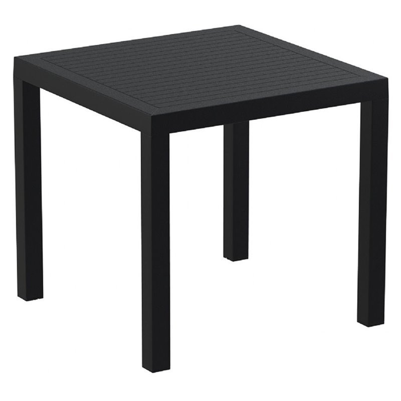 5 Piece Patio Dining Set with Resin Dining Table and Dining Chair in Black