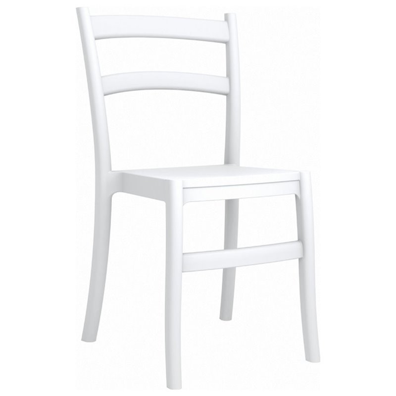 5 Piece Modern Patio Dining Set with Dining Table and Set of 4 Dining Chair in White