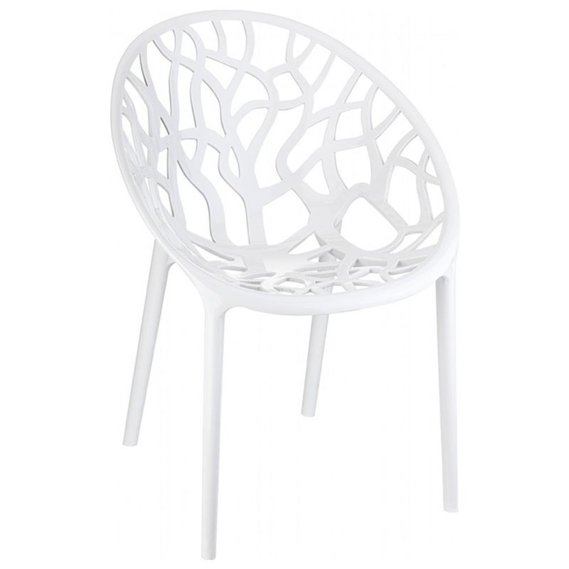 5 Piece Patio Dining Set with Dining Table and Set of 4 Dining Chairs in White