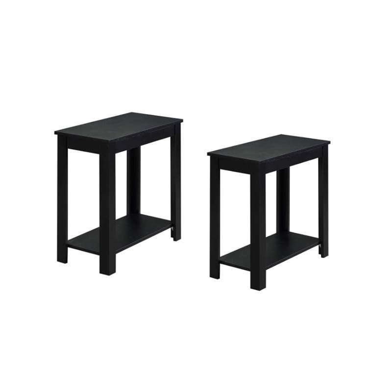 (Set of 2) Chairside End Table in Black