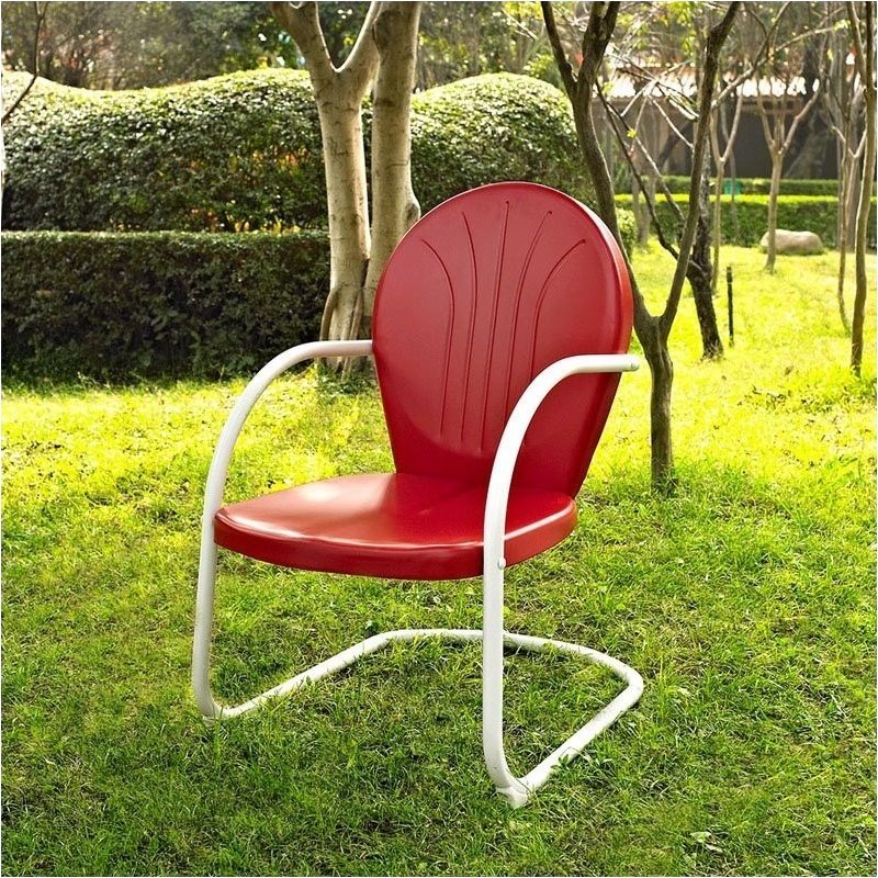(Set of 4) Metal Arm Chair in Red