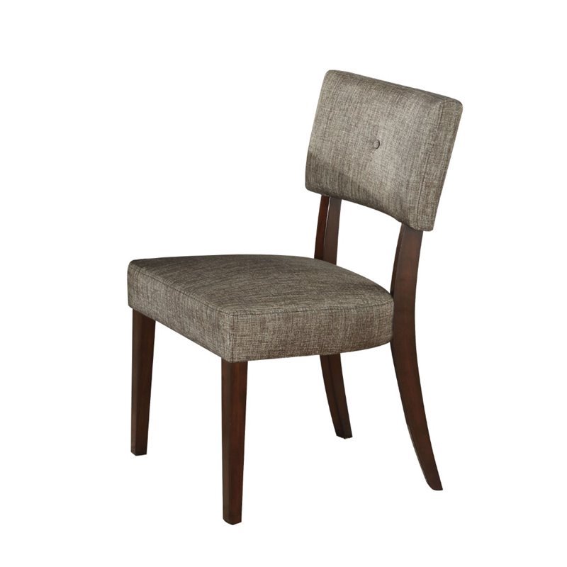 (Set of 2) Gray Fabric and Espresso Side Chair