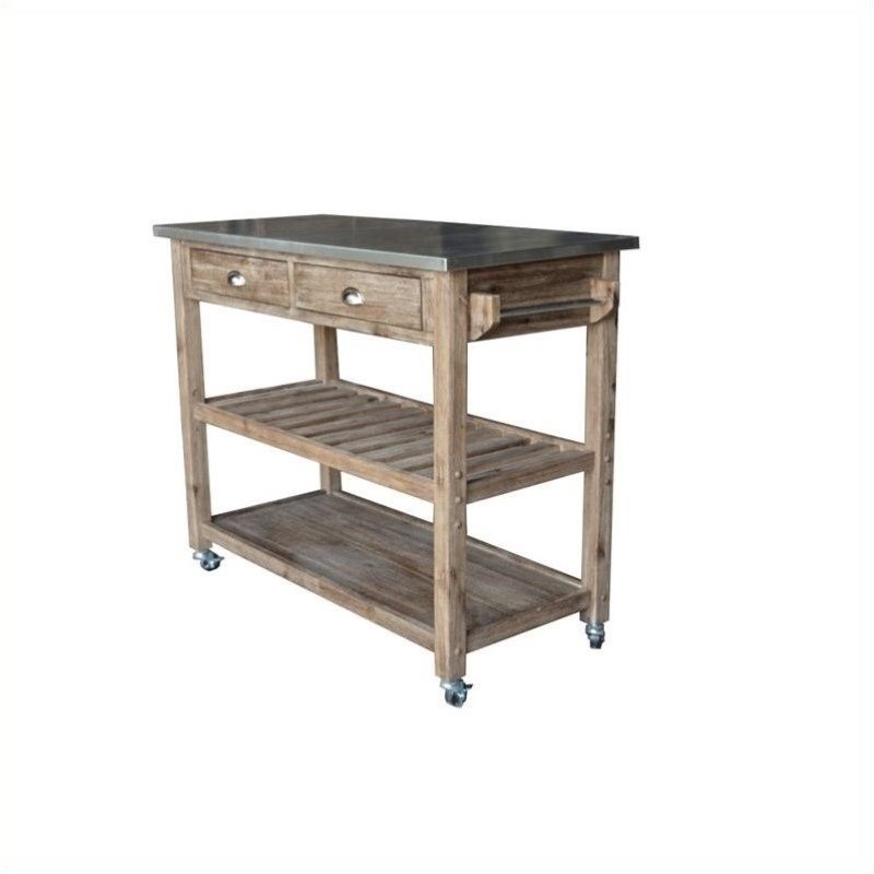 6 Piece Dining Set with 4 Chairs Dining Table and Kitchen Cart in Sonoma Gray
