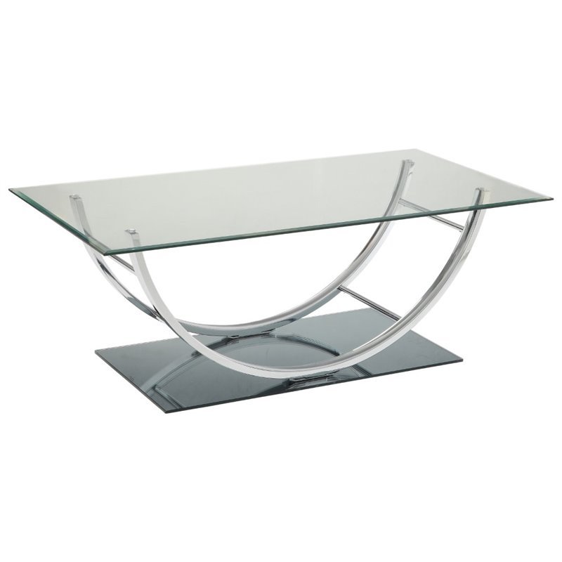 3 Piece Coffee Table Set with Set of 2 End Table and Coffee Table in Chrome