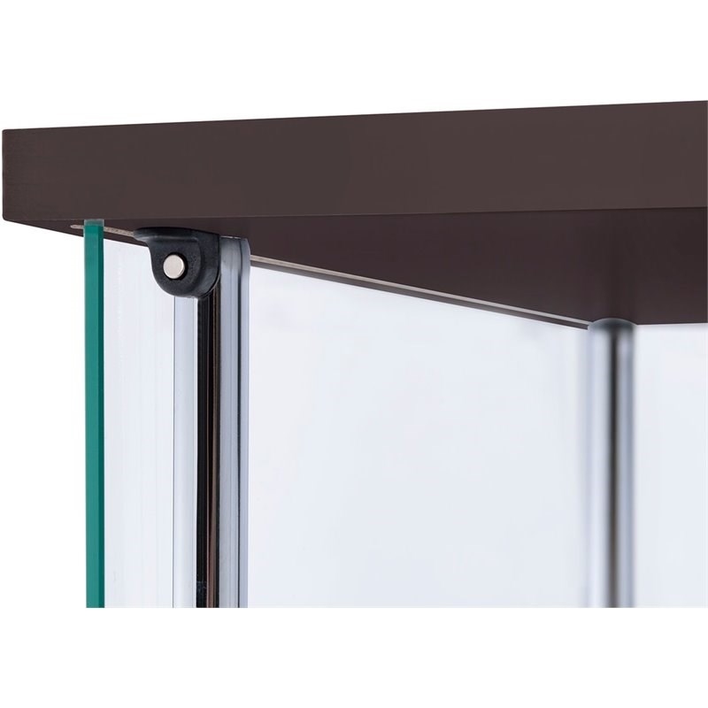 (Set of 2) Glass Curio Cabinet in Cappuccino