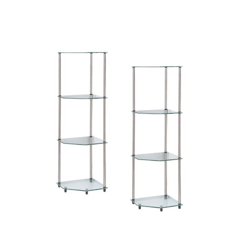 (Set of 2) 4 Tier Corner Shelf