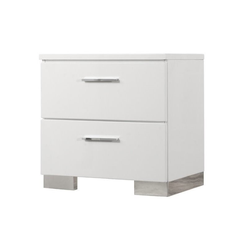 3 Piece Set with Chest and (Set of 2) 2 Drawer Night Stands in White