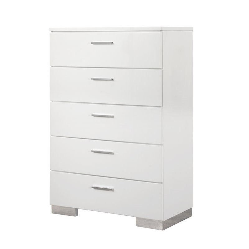 3 Piece Set with Chest and (Set of 2) 2 Drawer Night Stands in White