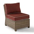 4 Piece Wicker Sofa Patio Set with Coffee Table in Red Sangria