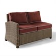 4 Piece Wicker Sofa Patio Set with Coffee Table in Red Sangria