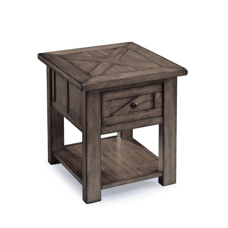2 Piece Console and End Table Set in Weathered Charcoal