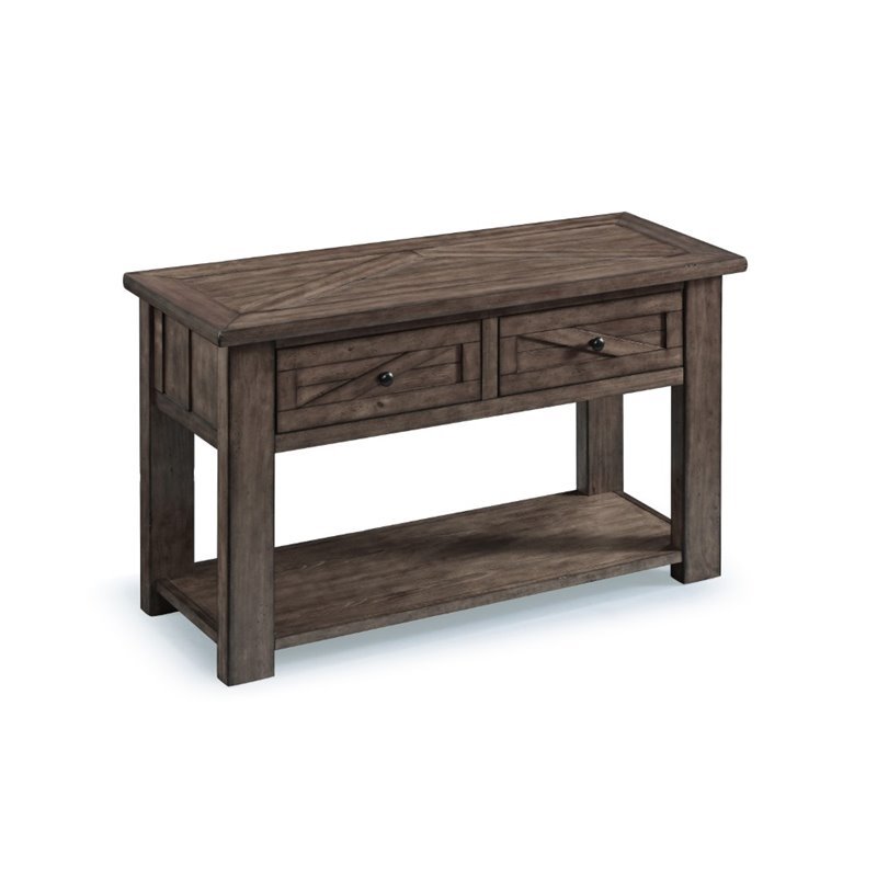 2 Piece Console and End Table Set in Weathered Charcoal