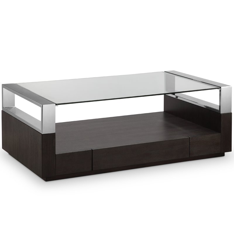 2 Piece Coffee and End Table Set in Graphite Glass