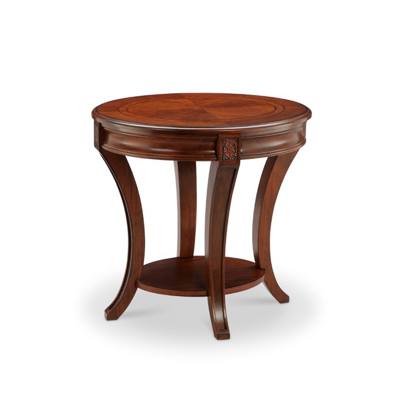 3 Piece Transitional Coffee and End Table Set in Cherry