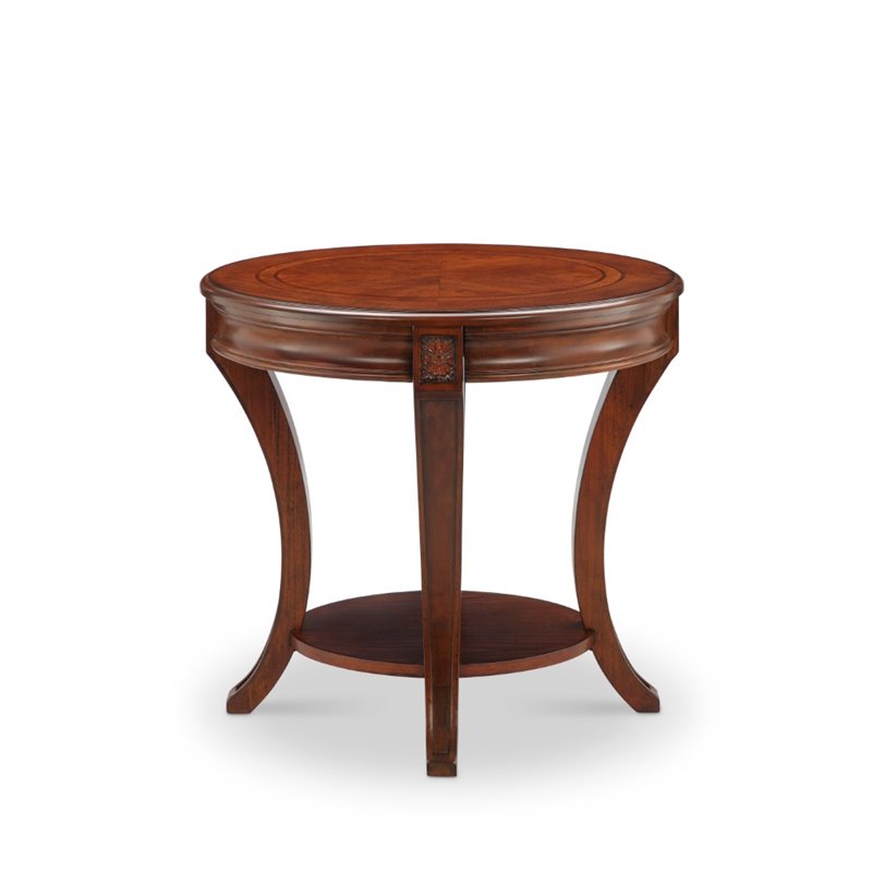 2 Piece Transitional Coffee and End Table Set in Cherry