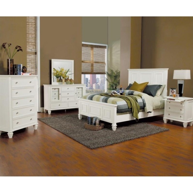 Set of 2 White Night Stand with Pull Out Shelf