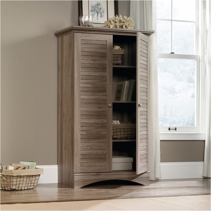 Home Square 2 Piece L-Shaped Computer Desk with Storage Cabinet Set in Salt Oak