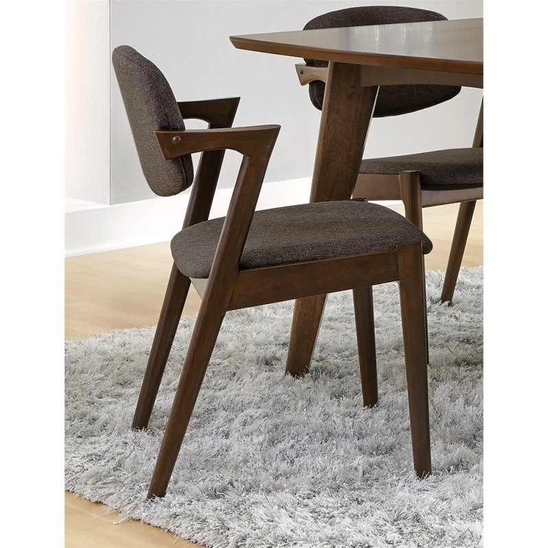 3 Piece Mid Century Modern Dining Set in Dark Walnut