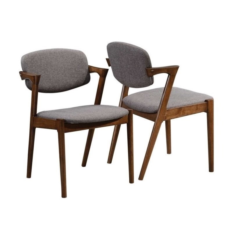 3 Piece Mid Century Modern Dining Set in Dark Walnut