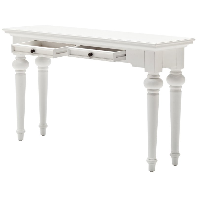 2 Piece Coffee Table and Console Table Set in White