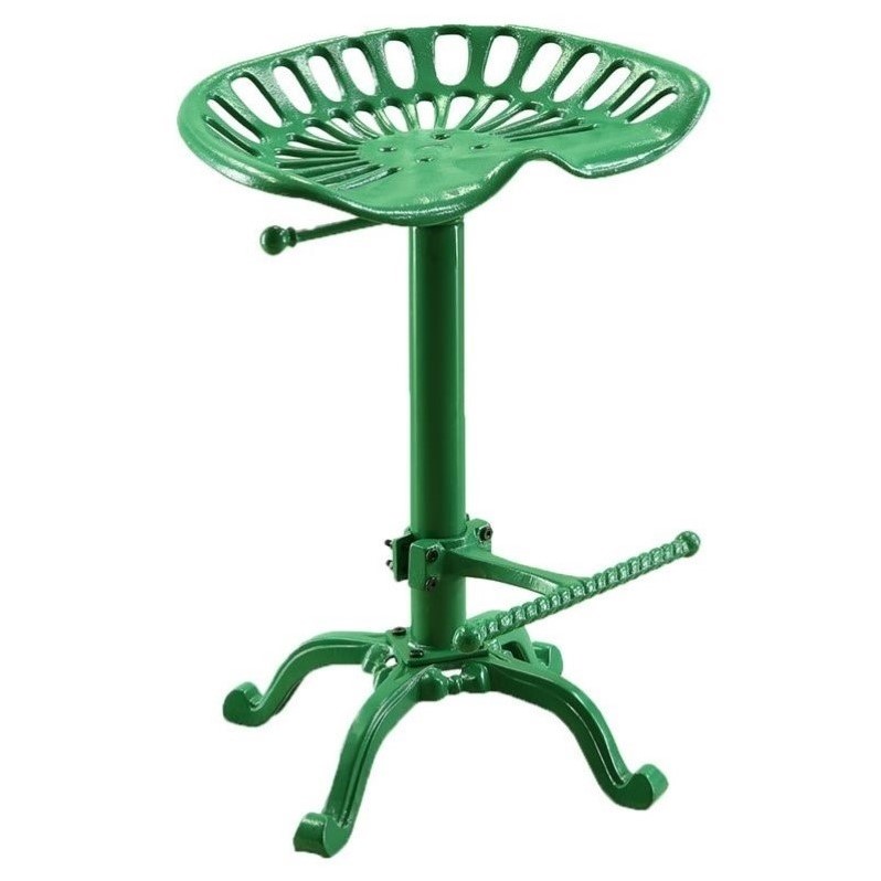 (Set of 2)Carolina Classic Vintage Farmhouse Metal Stool in Green