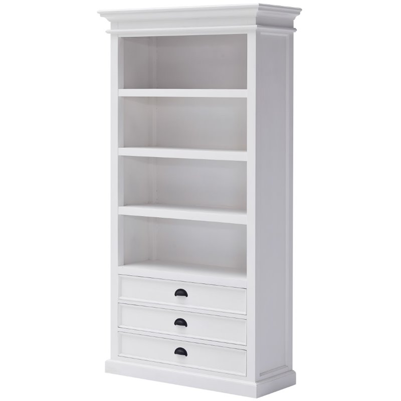 2 Piece Large Entertainment Unit and Bookcase in White