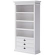 2 Piece Large Entertainment Unit and Bookcase in White