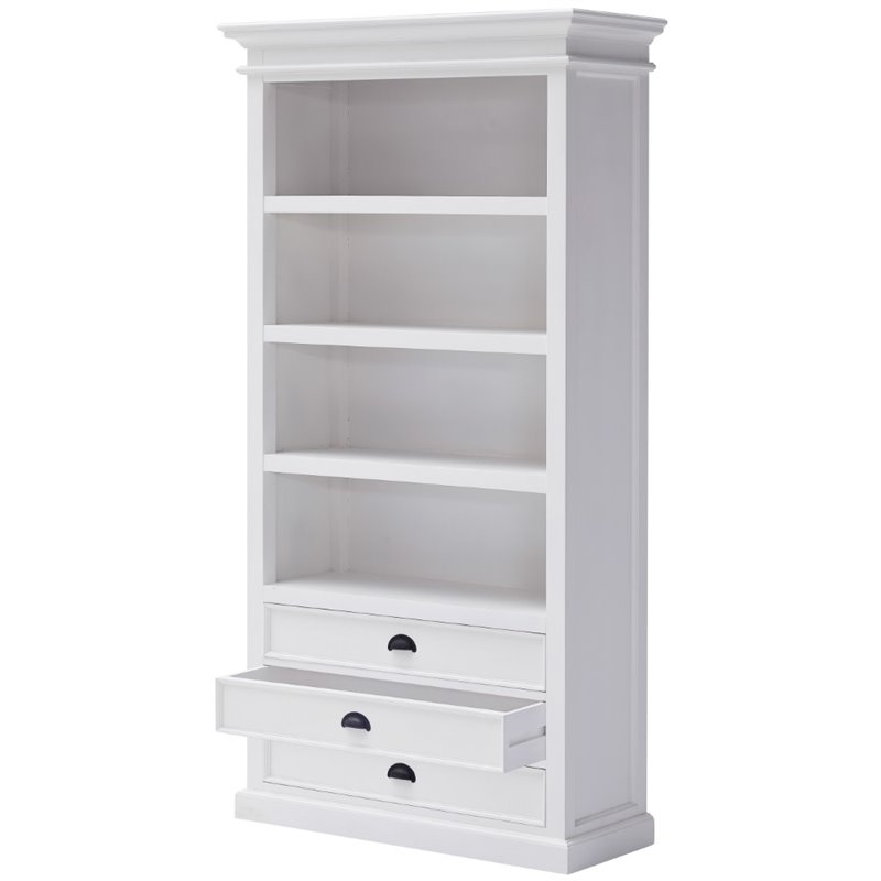2 Piece Large Entertainment Unit and Bookcase in White