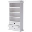 2 Piece Large Entertainment Unit and Bookcase in White